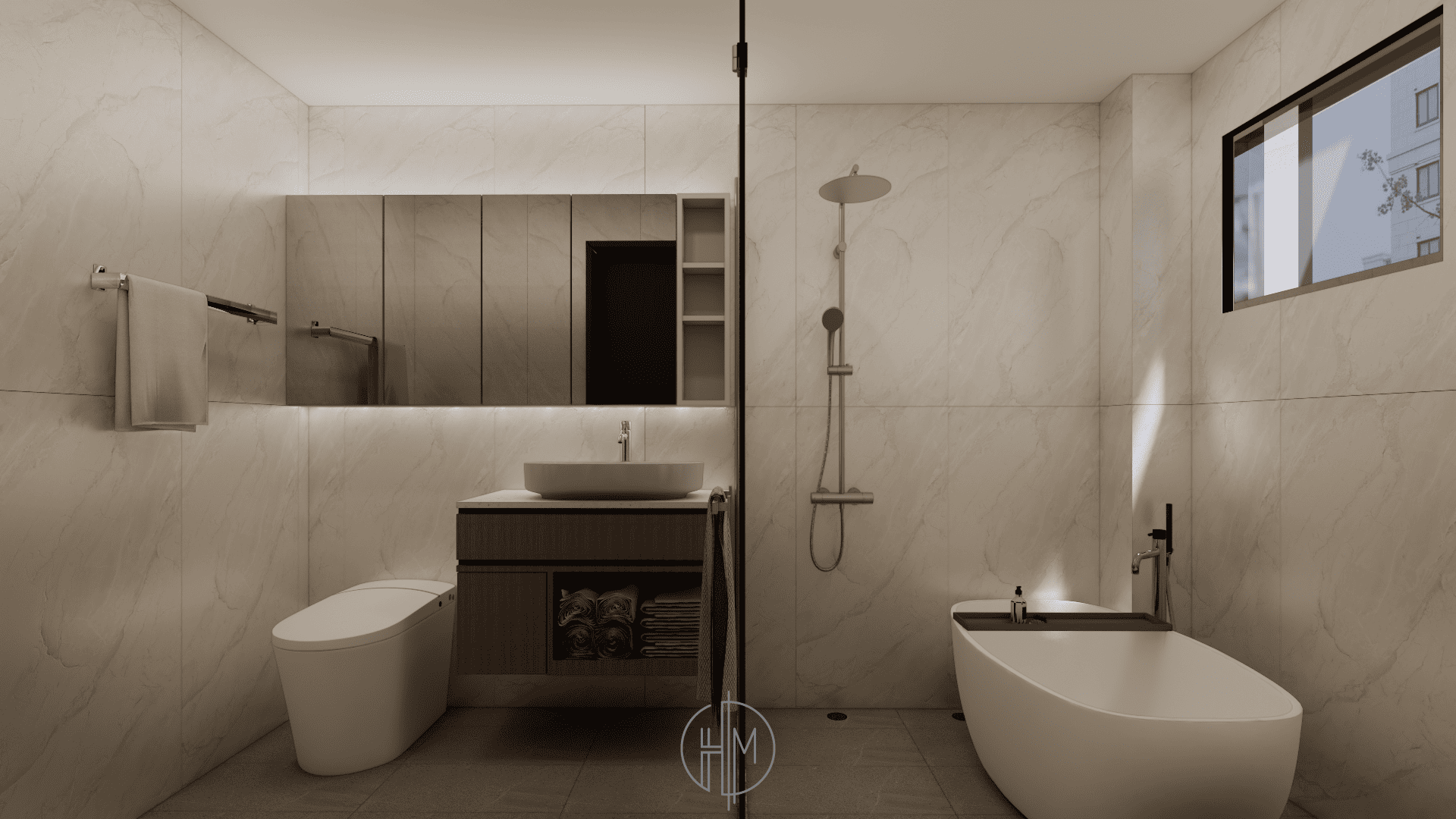 豐原衛浴 施工後 獨立泡澡缸視角